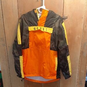 Orange and Black Hooded REBEL MINDS Jacket Size LARGE